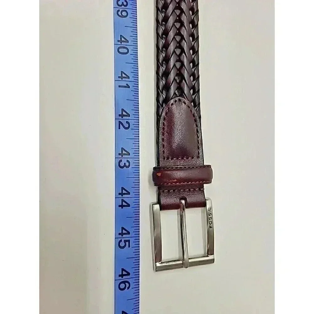 Fossil Genuine Leather Belt Brown Weave Men's Size 38